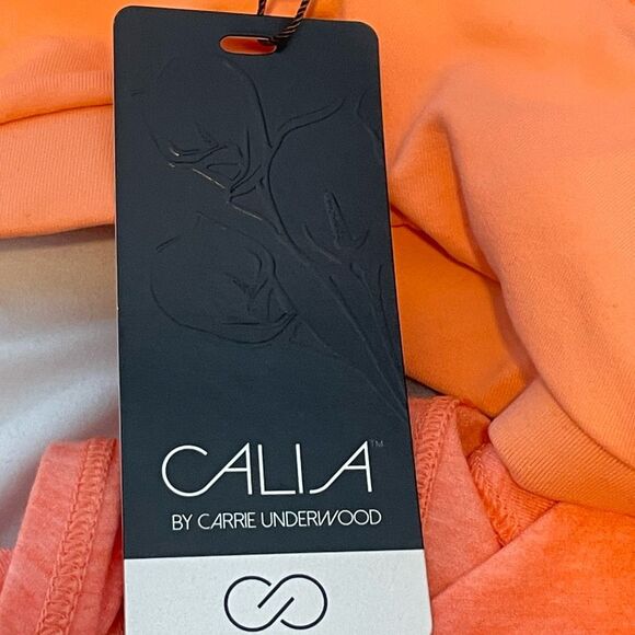 Calia Keyhole Back Double Layer Tank Top Guava Orange Knit S - Picture 9 of 9